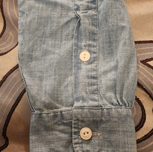 SOLD! POLO RALPH LAUREN Mens Classic-Fit Chambray Graphic Longsleeve Shirt Sz M - Picture 9 of 11